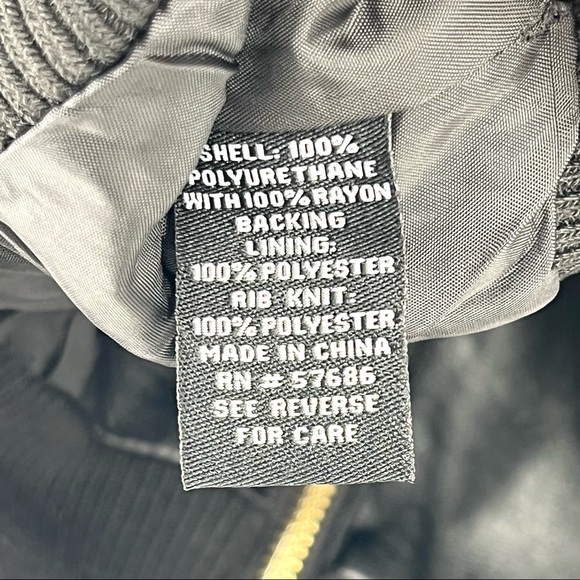 Black New Look Women's Faux Leather Puff Sleeve Full Zip Jacket - Picture 8 of 10